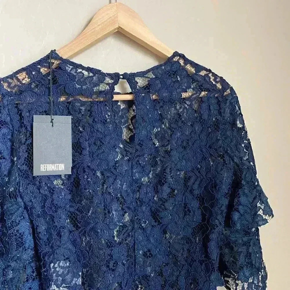 Reformation Marie‎ Top Navy Size Small - Picture 2 of 12